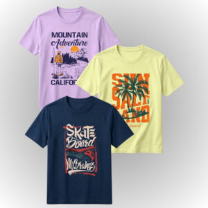 Kids Printed Cotton T-Shirt Combo Pack of 3