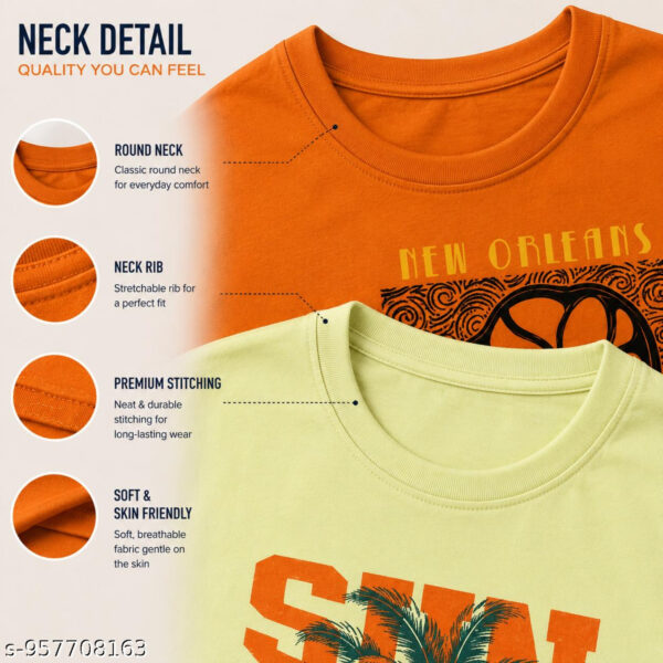 Kids Printed Cotton T-Shirt Combo Pack of 3